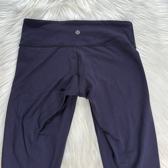 Lululemon Navy Blue Wunder Under Crop Leggings - Picture 6 of 6